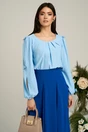 Fusta DY Fashion midi vaporoasa din voal albastra