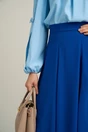 Fusta DY Fashion midi vaporoasa din voal albastra