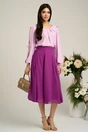 Fusta DY Fashion midi vaporoasa din voal mov