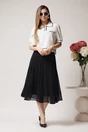 Fusta DY Fashion neagra midi vaporoasa din voal