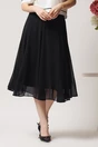 Fusta DY Fashion neagra midi vaporoasa din voal