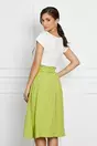 Fusta Marny verde lime cu cordon in talie