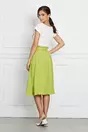 Fusta Marny verde lime cu cordon in talie