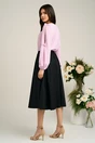 Fusta midi din bumbac neagra cu elastic in talie si buzunare functionale