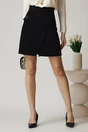 Fusta Moze office scurta din velur neagra evazata
