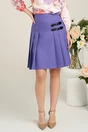 Fusta office din stofa lila cu catarame si pliuri, 1, dyfashion.ro