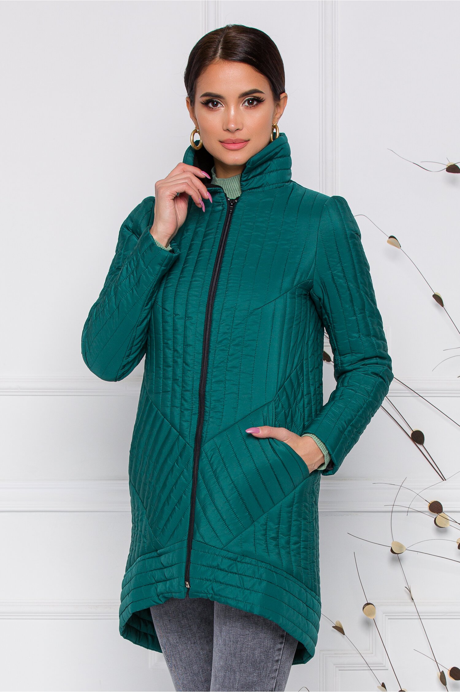Geaca Moze verde din fas