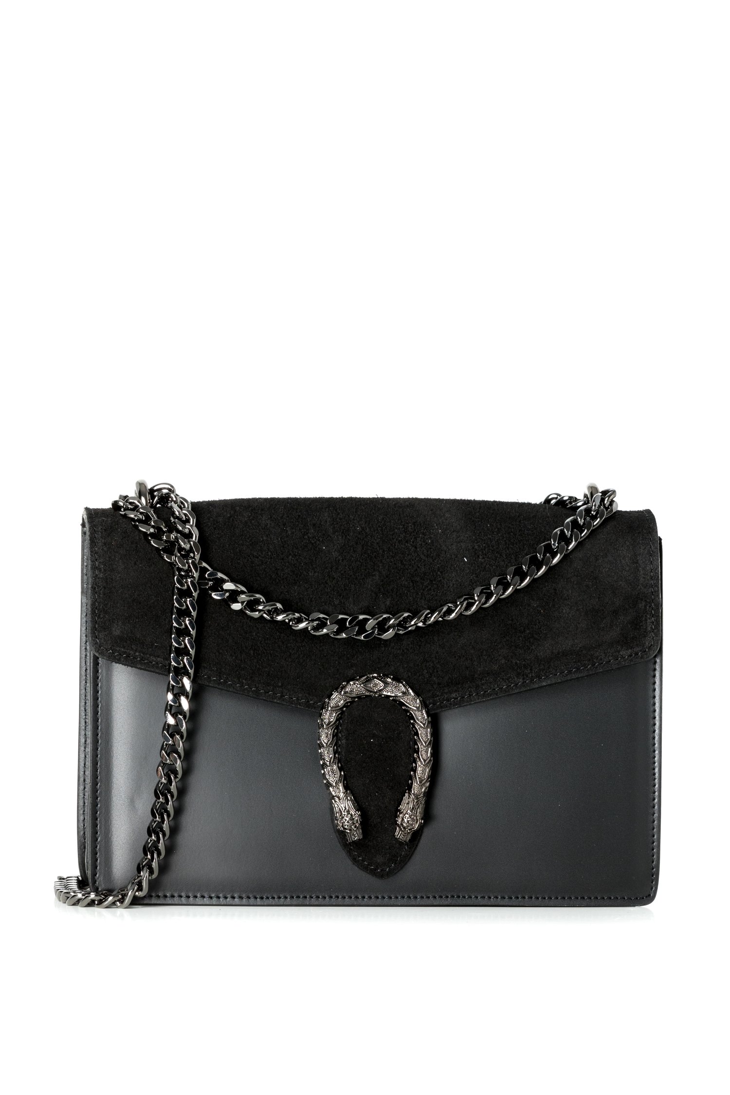 Geanta Ange neagra cu piele intoarsa