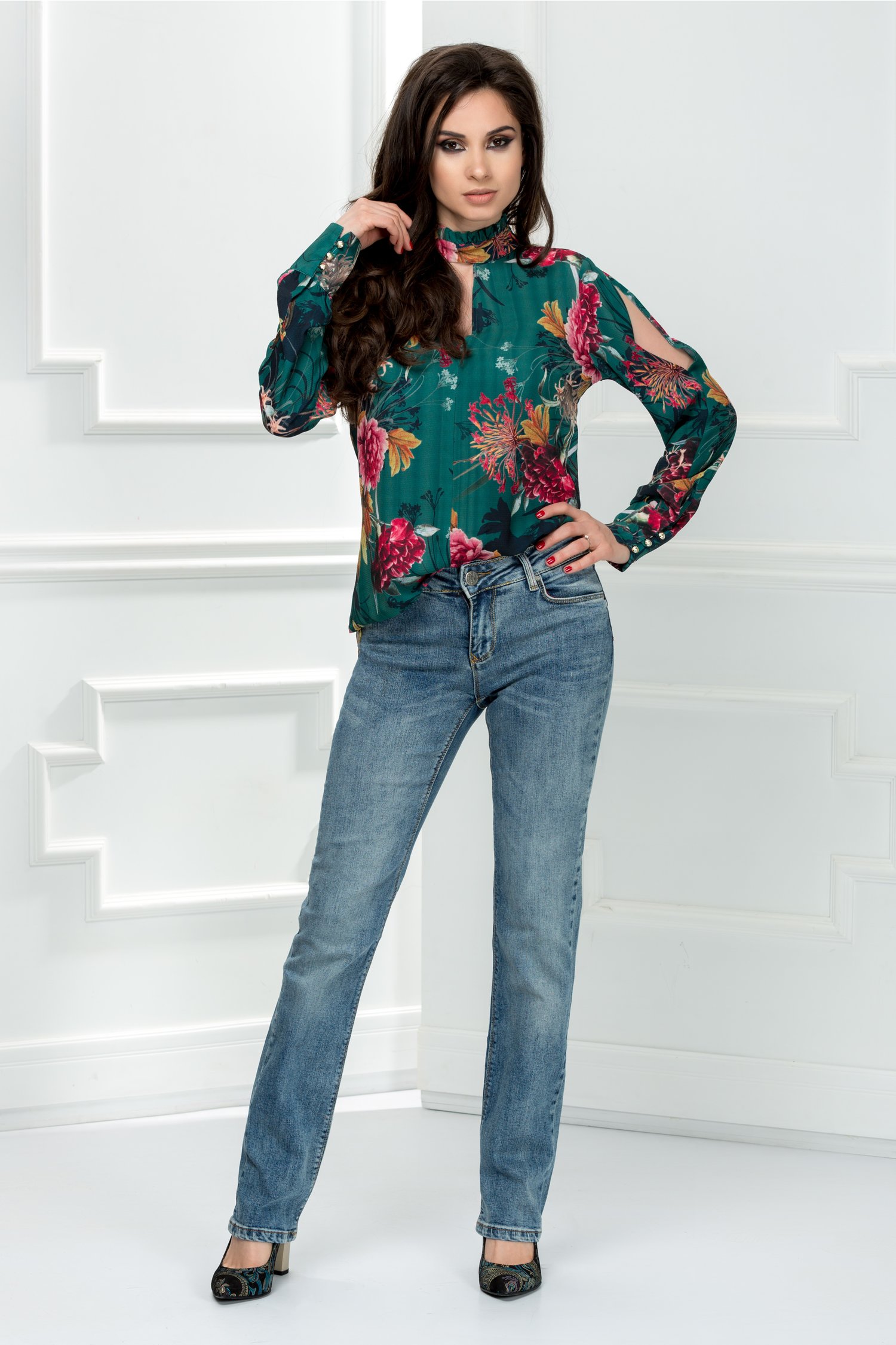 Jeans Ina albastri casual de zi