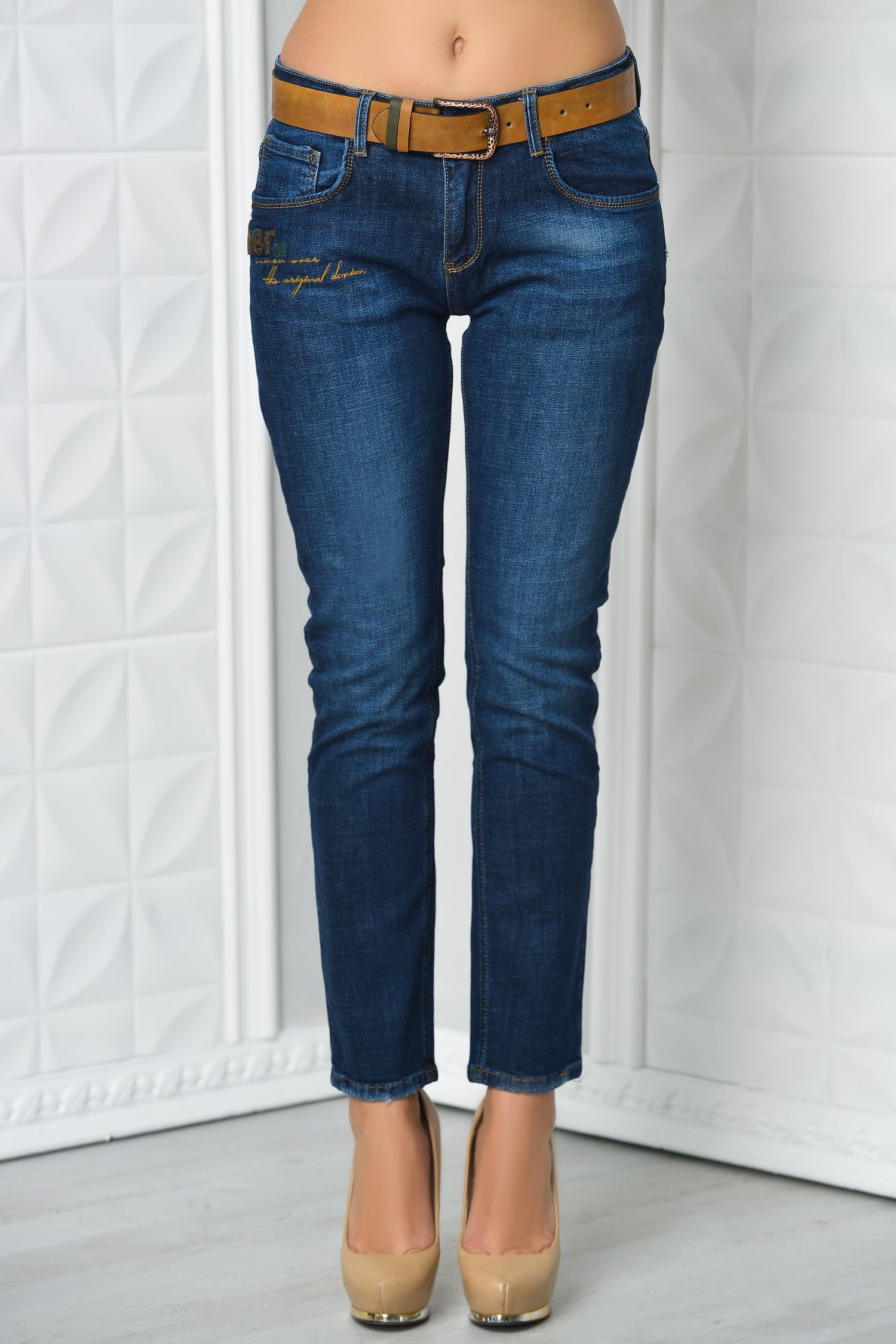 Jeans Yun bleumarin casual