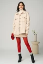 Maleta din tricot ivory cu guler intors
