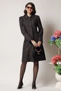 Palton elegant din lana negru cu fir lurex auriu