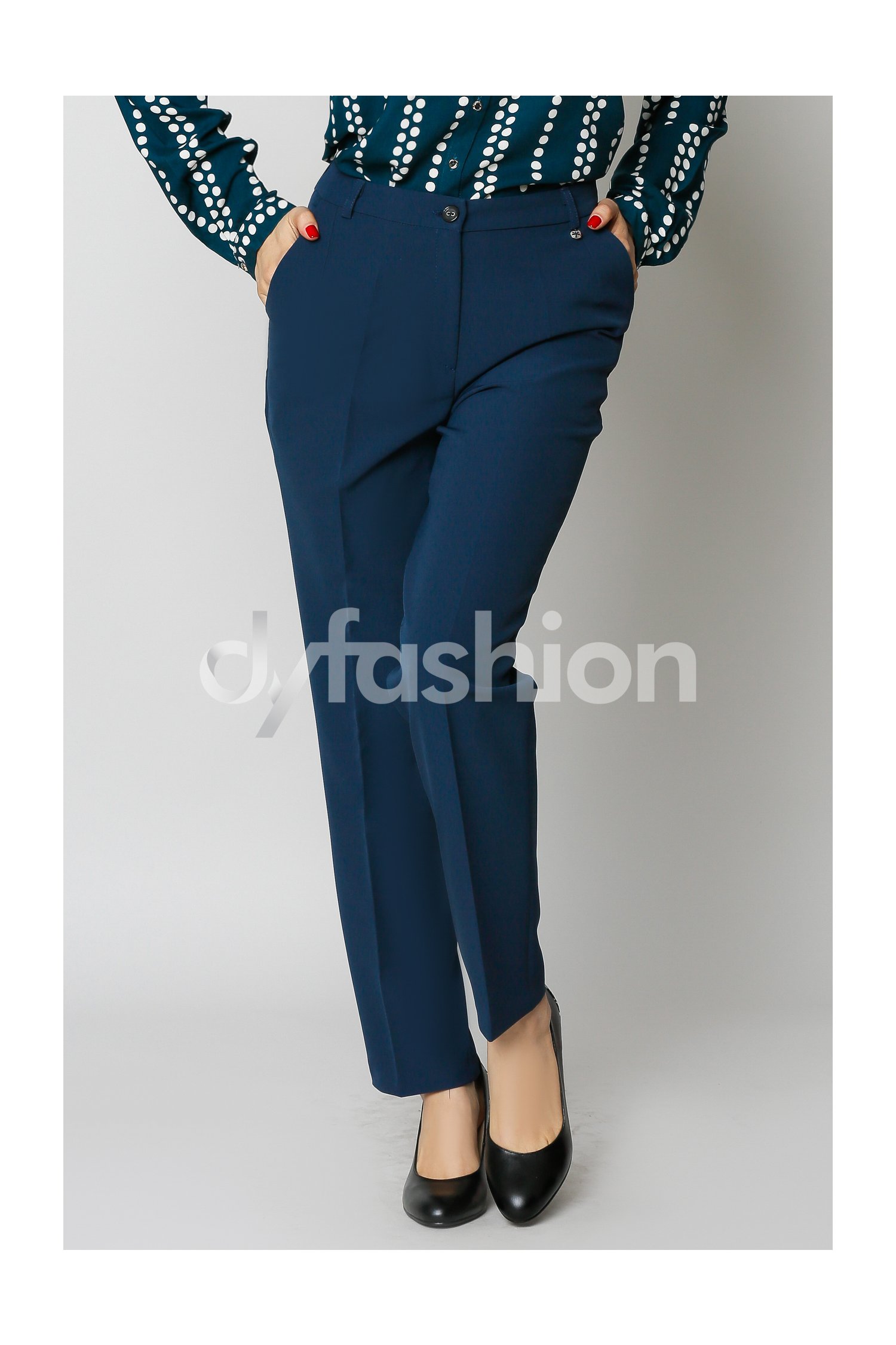 Pantalon Office Albastru Inchis Din Stofa