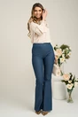 Pantaloni casual din denim albastri evazati