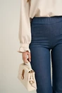 Pantaloni casual din denim albastri evazati