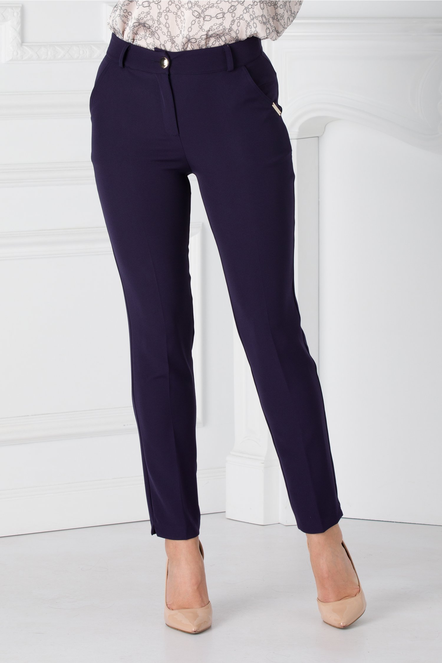 Pantaloni Demi bleumarin office