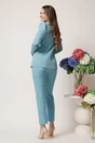 Pantaloni DY Fashion office din stofa bleu cu dunga