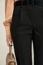 Pantaloni DY Fashion office din stofa negri cu buzunare si curea in talie, 3, dyfashion.ro