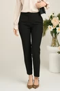 Pantaloni DY Fashion office din stofa negri cu dunga