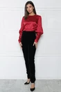 Pantaloni eleganti negri din catifea