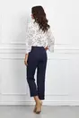 Pantaloni Erika bleumarin cu buzunare si curea in talie