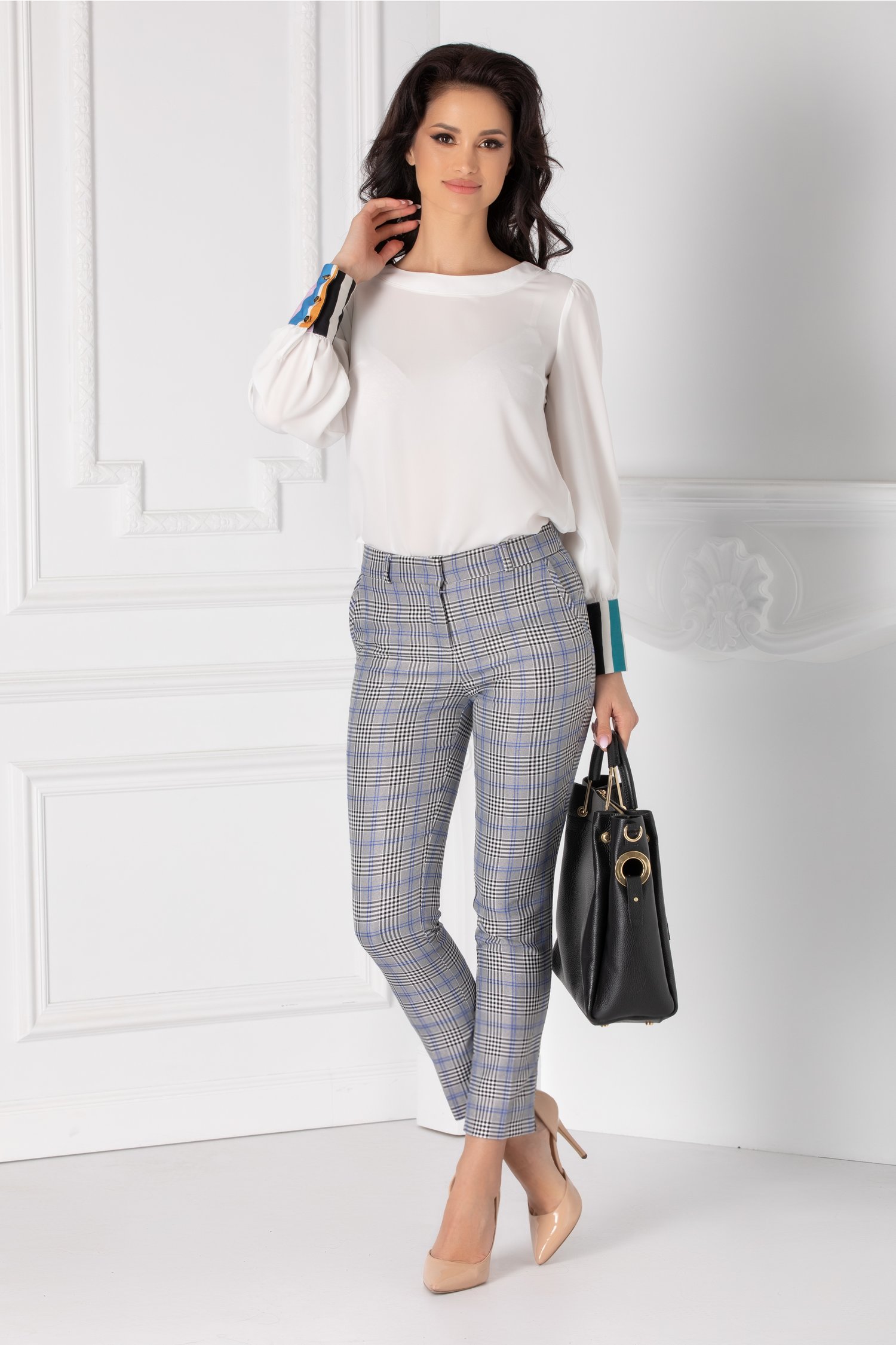 Pantaloni Georgia office cu carouri