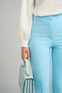Pantaloni LaDonna office din stofa bleu cu croi conic