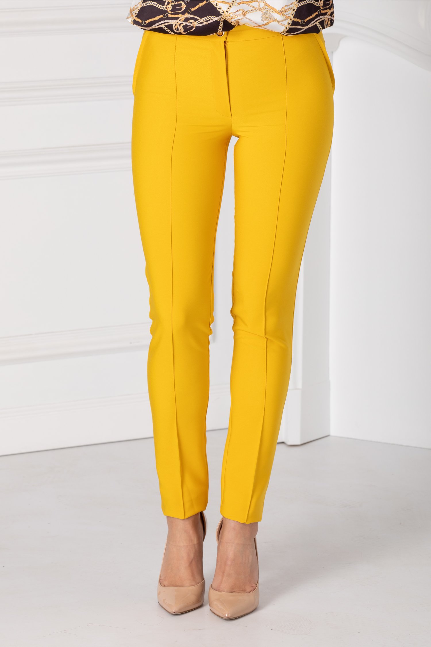 Pantaloni LaDonna conici galbeni
