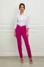 Pantaloni LaDonna fucsia cu nasturi in talie