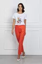 Pantaloni Mery portocalii din in
