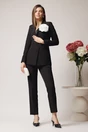 Pantaloni Moze office conici din stofa neagra
