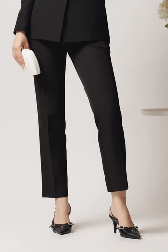 Pantaloni Moze office conici din stofa neagra