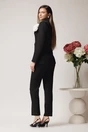 Pantaloni Moze office conici din stofa neagra