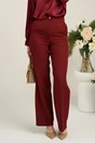Pantaloni Moze office din stofa bordo cu croi lejer