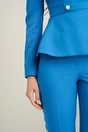 Pantaloni office din stofa bleu cu buzunare