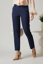 Pantaloni office din stofa bleumarin simpli cu buzunare