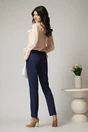 Pantaloni office din stofa bleumarin simpli cu buzunare