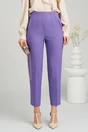 Pantaloni office din stofa mov cu buzunare