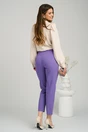 Pantaloni office din stofa mov cu buzunare