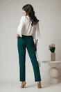 Pantaloni office din stofa verzi simpli cu buzunare