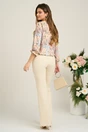 Pantaloni office din viscoza ivory evazati