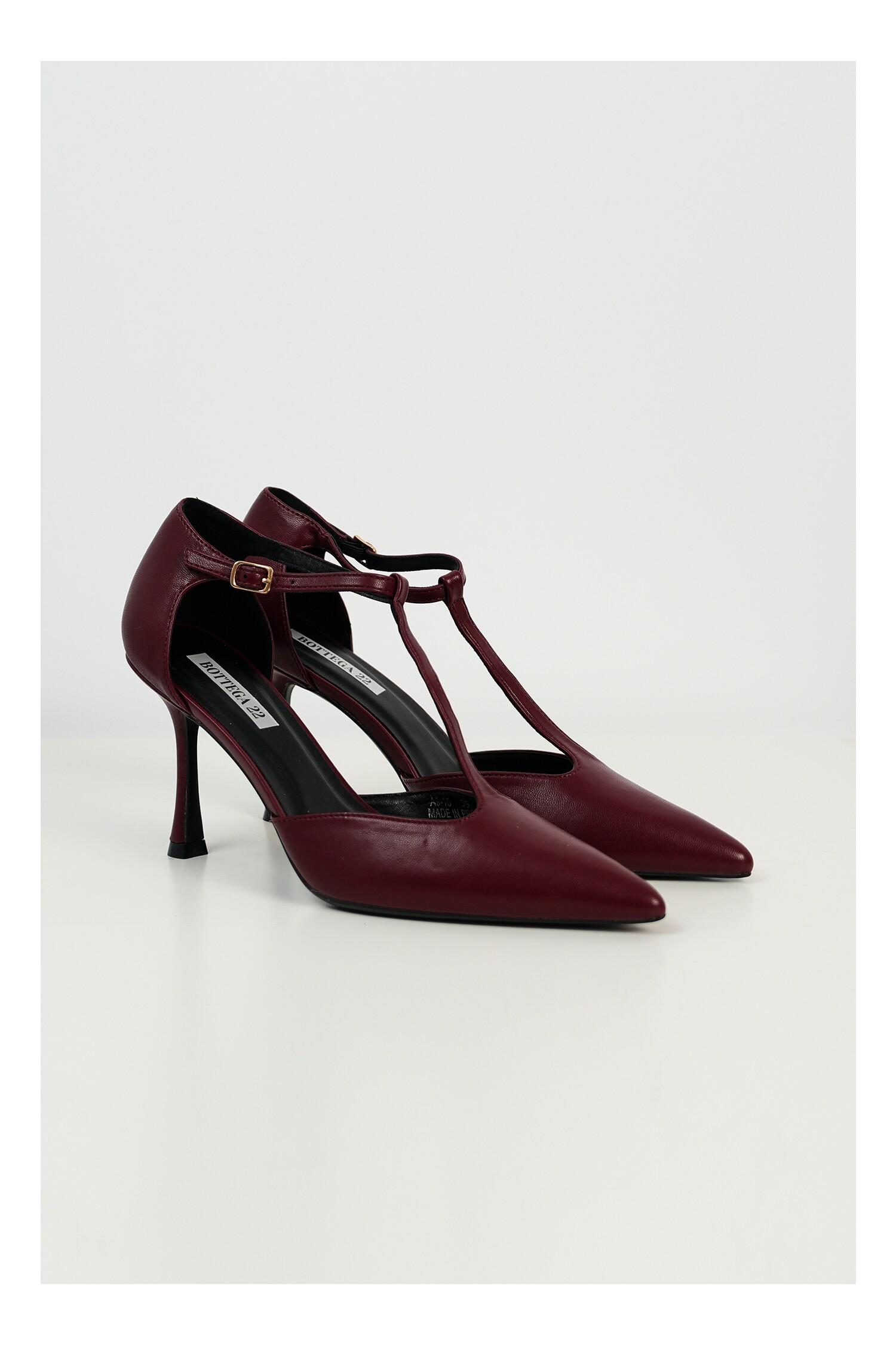 Pantofi Briana stiletto bordo cu bareta