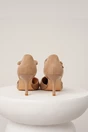Pantofi eleganti din piele ecologica intoarsa bej cu bareta