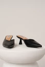 Pantofi eleganti din piele ecologica negri decupati la spate