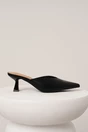 Pantofi eleganti din piele ecologica negri decupati la spate