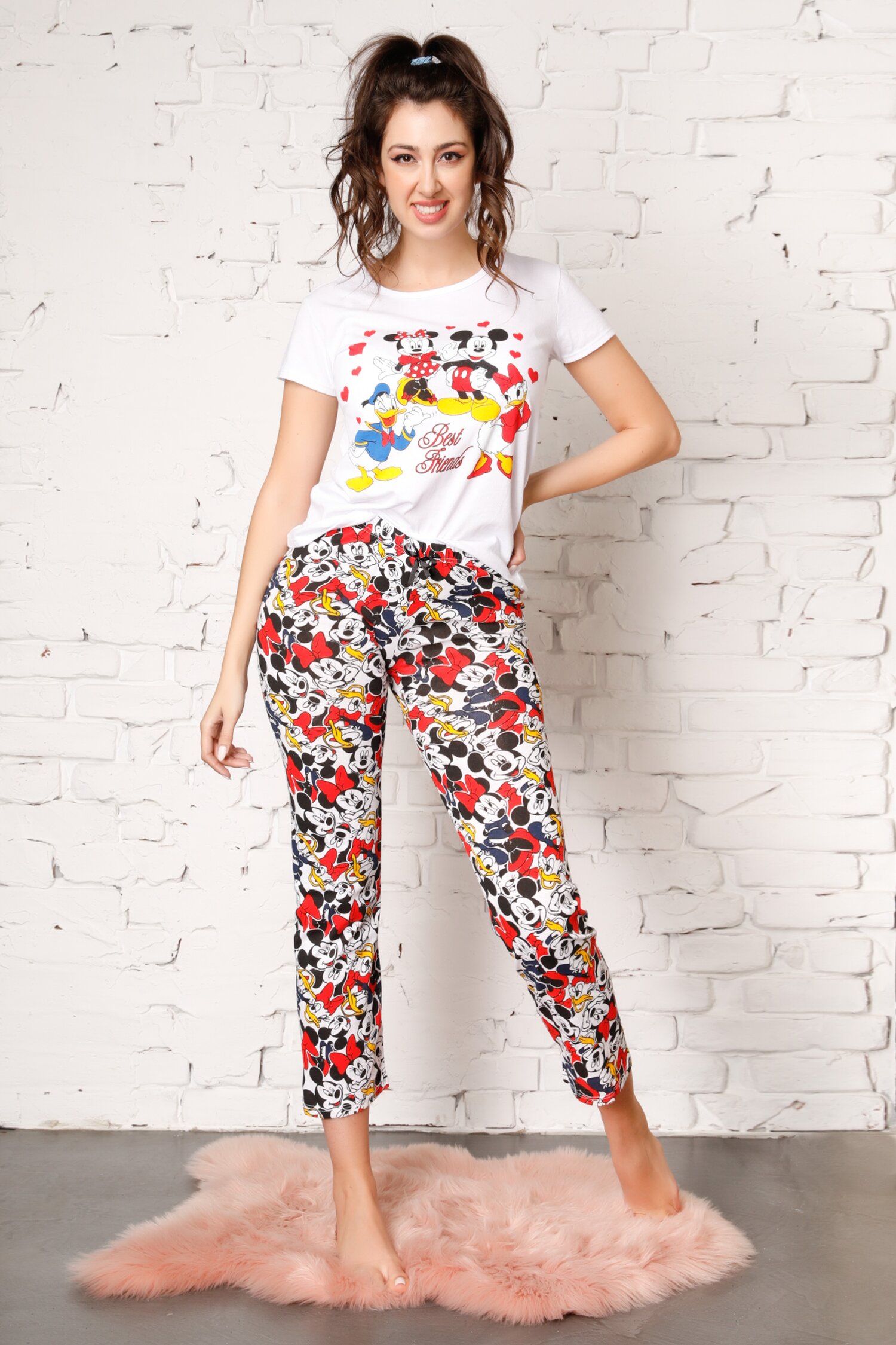 Pijama Best Friends cu imprimeu Disney
