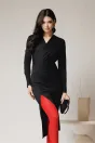 Rochie DY Fashion eleganta din lycra neagra cu fronseu pe fusta, 1, dyfashion.ro