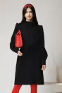 Rochie DY Fashion smart-casual din jerse neagra cu snur in talie, 1, dyfashion.ro