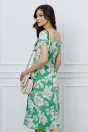 Rochie Simona verde cu imprimeu floral alb, 2, dyfashion.ro