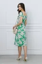 Rochie Simona verde cu imprimeu floral alb, 5, dyfashion.ro